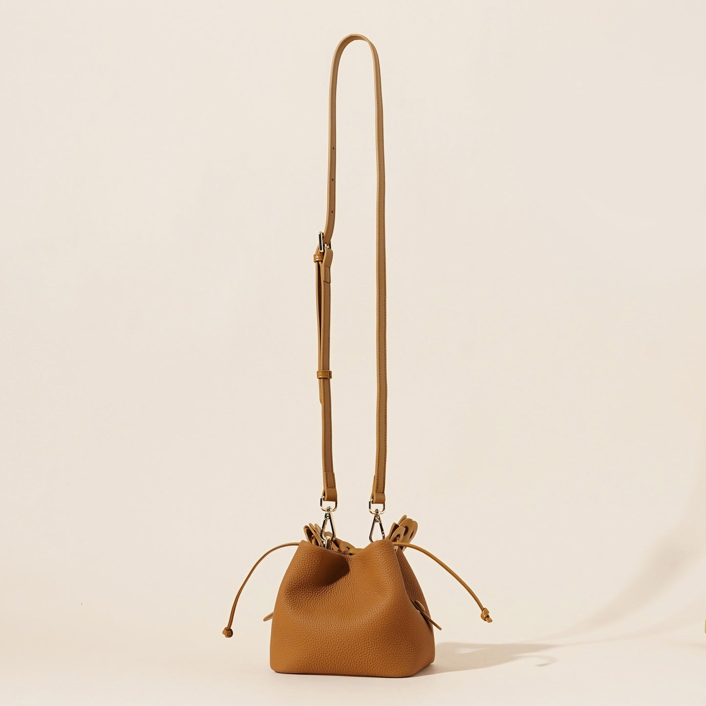 Leather Mini Bucket Bag with Braided Handle
