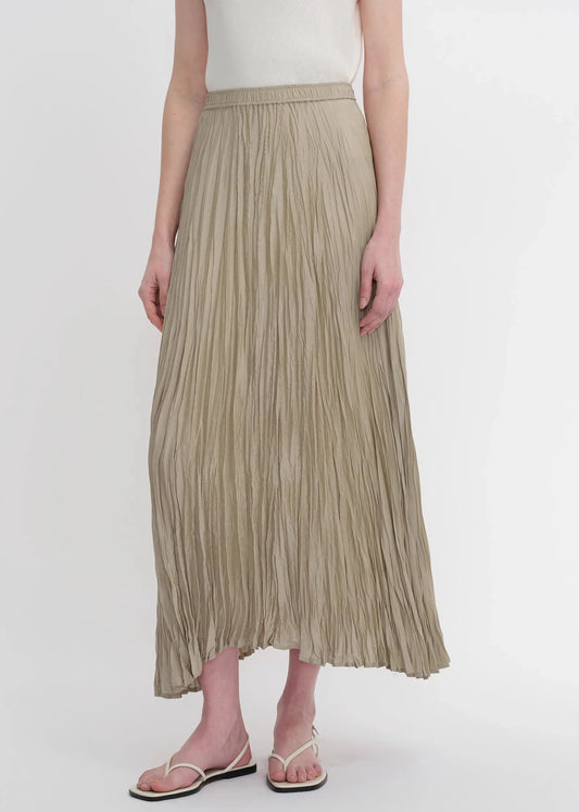 Mulberry Silk Custom Pleated Irregular Hem Skirt for Women
