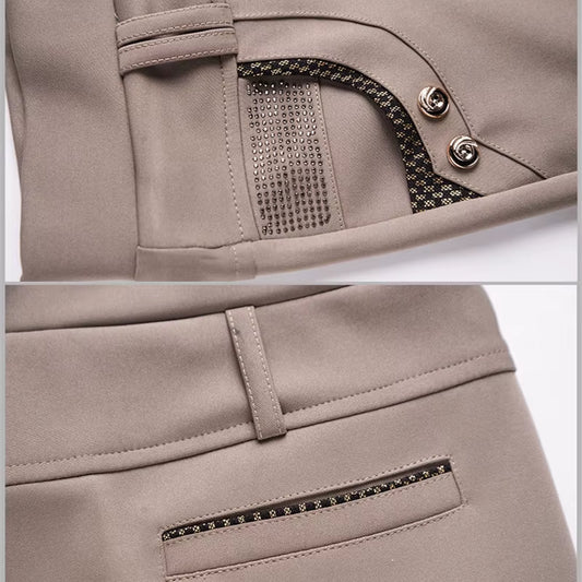 2024 New Spring Autumn Women Pants Slim Elastic High Waist Straight Pants Stretch Female Trousers Pantalones P170