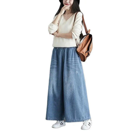 Loose Jeans Women 2025 Y2K New Casual Streetwear Denim Pants Wide-Leg Street Style Vintage High Waist Pockets Jean Femme