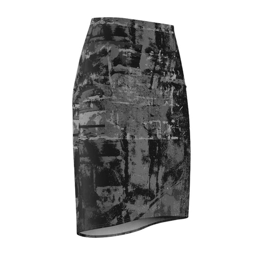 Pencil Skirt DISTRESSED DARK - Minimal by Queennoble