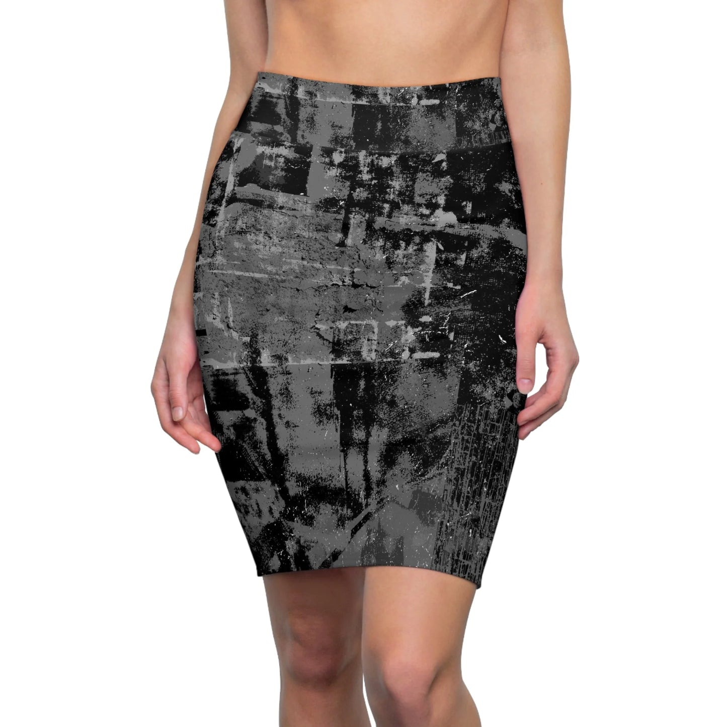 Pencil Skirt DISTRESSED DARK - Minimal by Queennoble