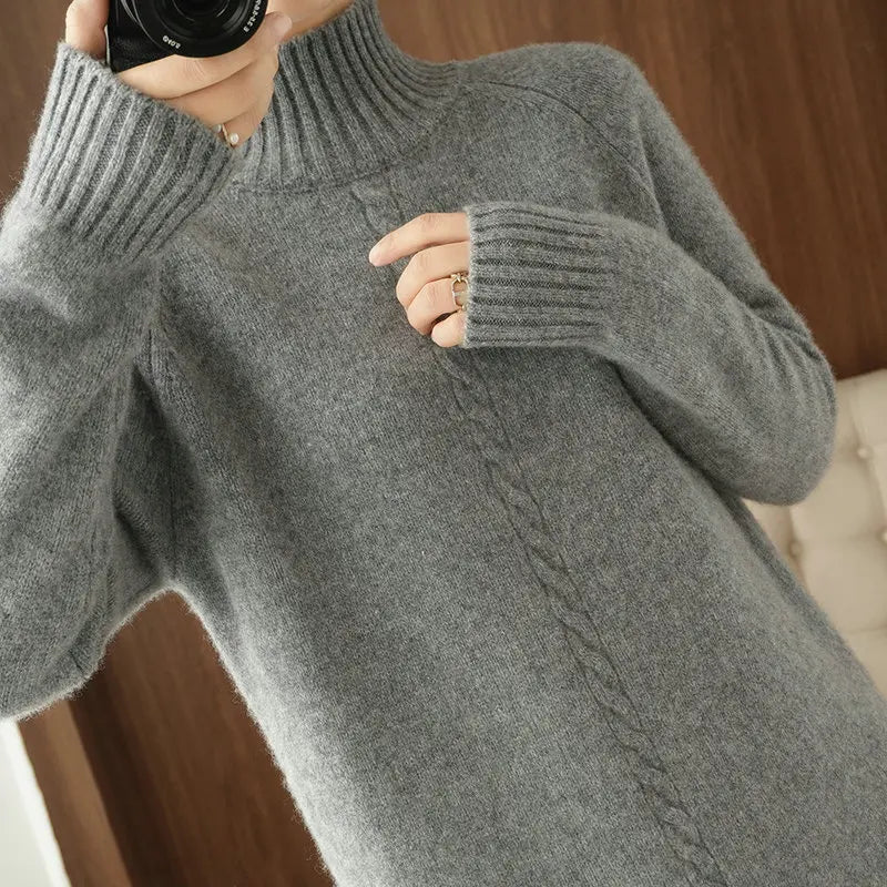 100%Wool Long Sweater 