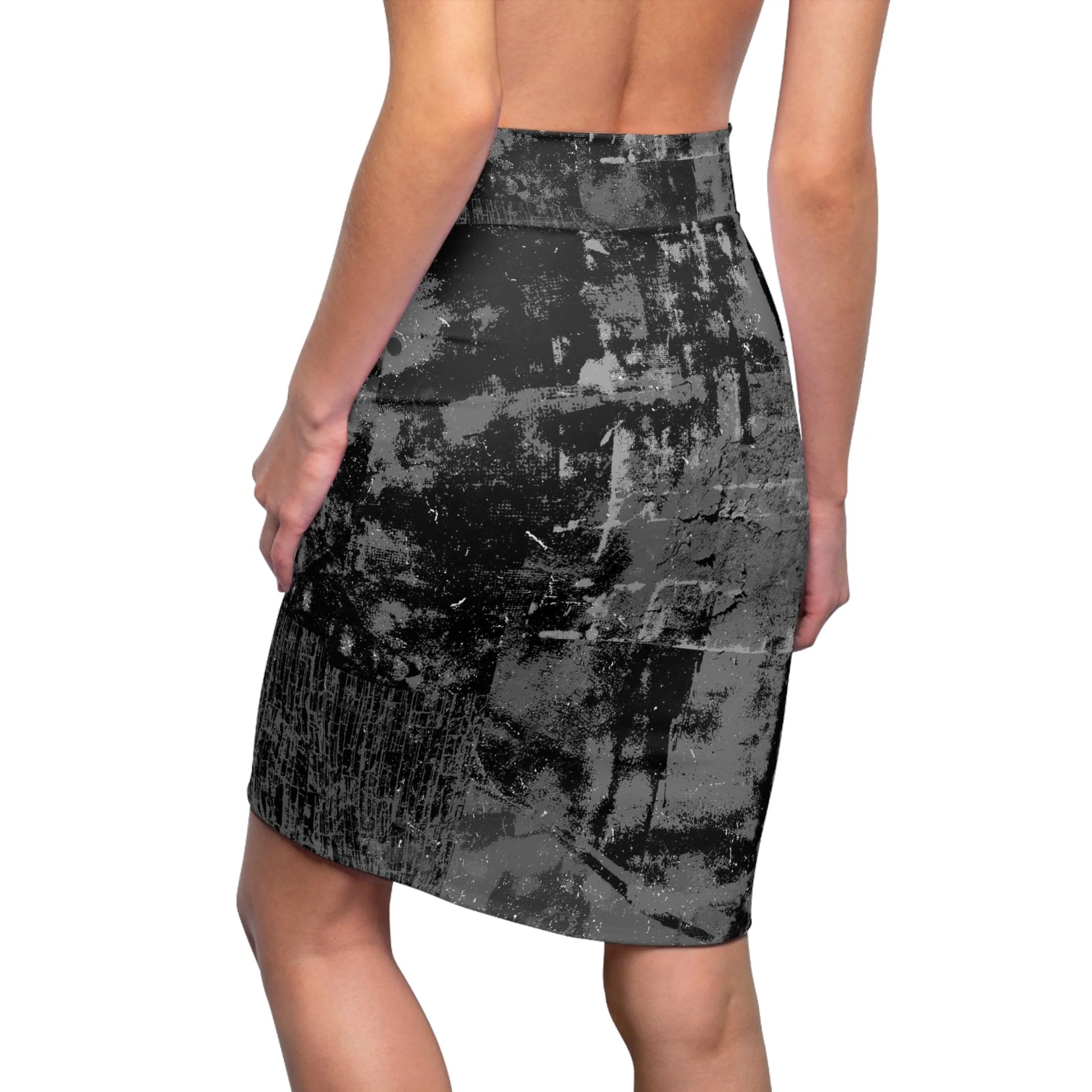Pencil Skirt DISTRESSED DARK - Minimal by Queennoble