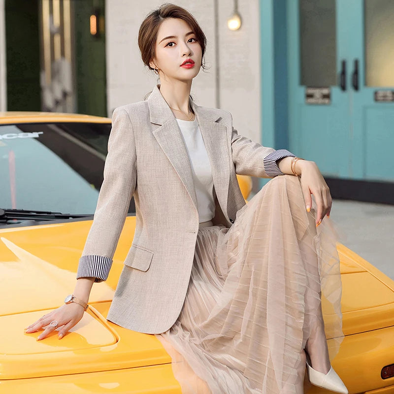 HIGH QUALITY Fashion 2020 Design Blazer Jacket Women'S Green Black Blue Solid Tops for Office Lady Wear Size S-4XL