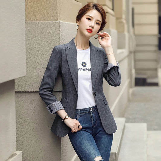 HIGH QUALITY Fashion 2020 Design Blazer Jacket Women'S Green Black Blue Solid Tops for Office Lady Wear Size S-4XL