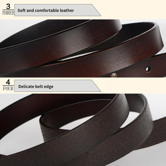Leather Gold Pin Buckle Belt