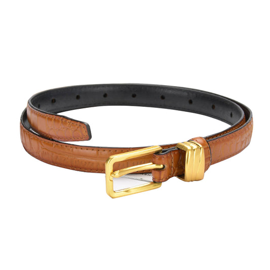 Crocodile pattern pin buckle thin belt jeans belt