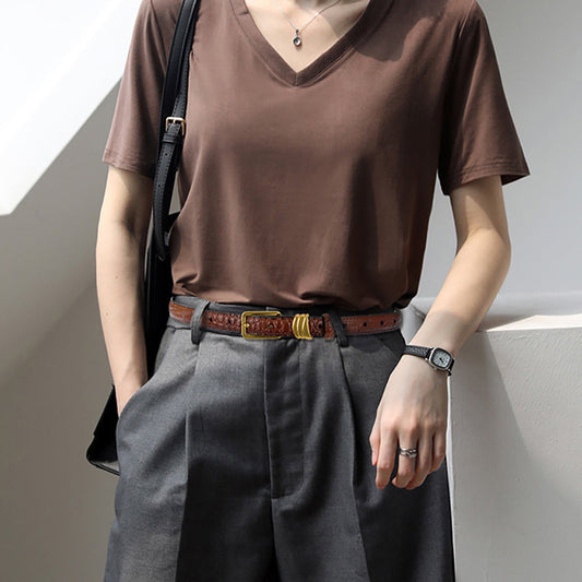 Crocodile pattern pin buckle thin belt jeans belt