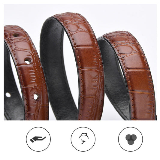 Crocodile pattern pin buckle thin belt jeans belt