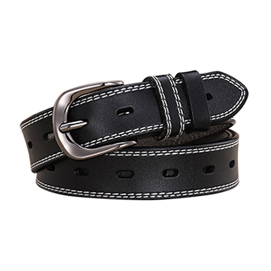 Leather Belts with Alloy Pin Buckle Design