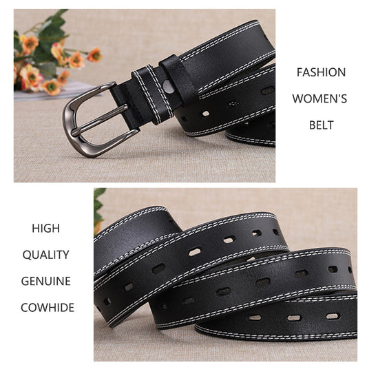 Leather Belts with Alloy Pin Buckle Design
