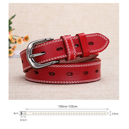 Leather Belts with Alloy Pin Buckle Design