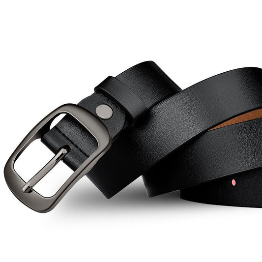 Leather Pin Buckle Top Layer Belt