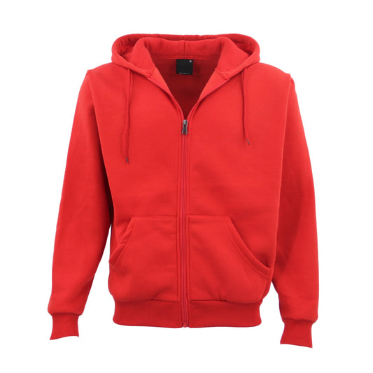 Adult Unisex Zip Plain Fleece Hoodie Hooded Jacket Mens Sweatshirt Jumper XS-8XL, White, XL