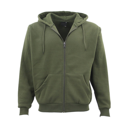 Adult Unisex Zip Plain Fleece Hoodie Hooded Jacket Mens Sweatshirt Jumper XS-8XL, White, XL