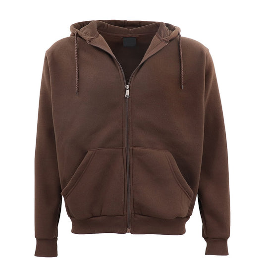 Adult Unisex Zip Plain Fleece Hoodie Hooded Jacket Mens Sweatshirt Jumper XS-8XL, White, XL