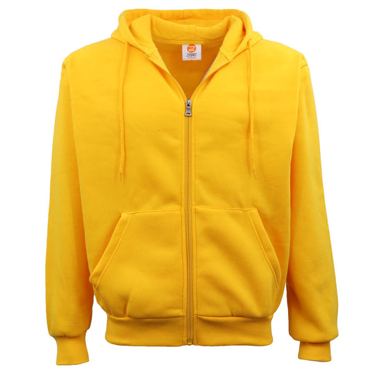 Adult Unisex Zip Plain Fleece Hoodie Hooded Jacket Mens Sweatshirt Jumper XS-8XL, White, XL