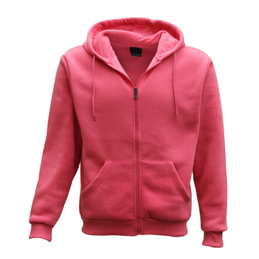 Adult Unisex Zip Plain Fleece Hoodie Hooded Jacket Mens Sweatshirt Jumper XS-8XL, White, XL
