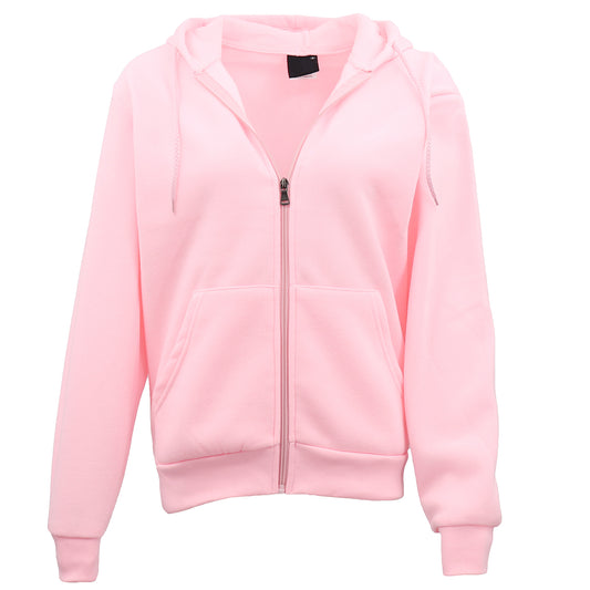 Adult Unisex Zip Plain Fleece Hoodie Hooded Jacket Mens Sweatshirt Jumper XS-8XL, White, XL