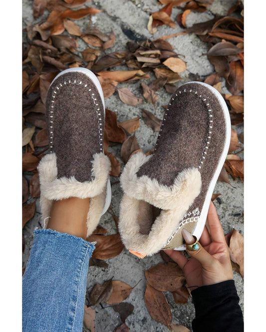Suede Stitching Patchwork Plush Lined Anklet Boots
