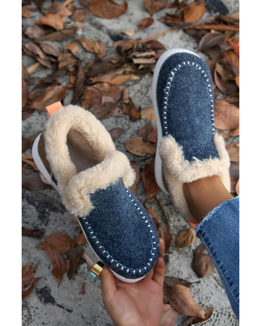 Suede Stitching Patchwork Plush Lined Anklet Boots
