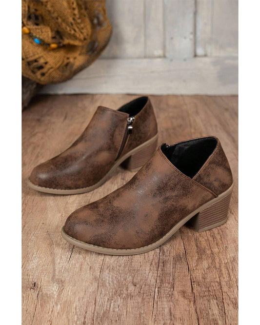 Tulip Opening Suede Ankle Boots