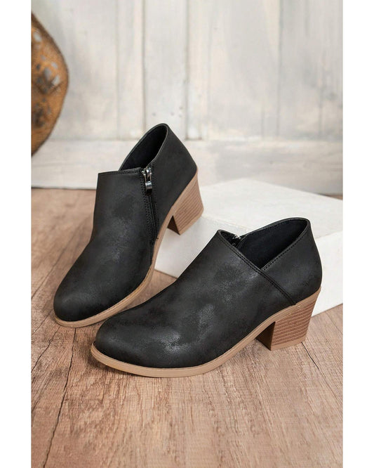 Tulip Opening Suede Ankle Boots