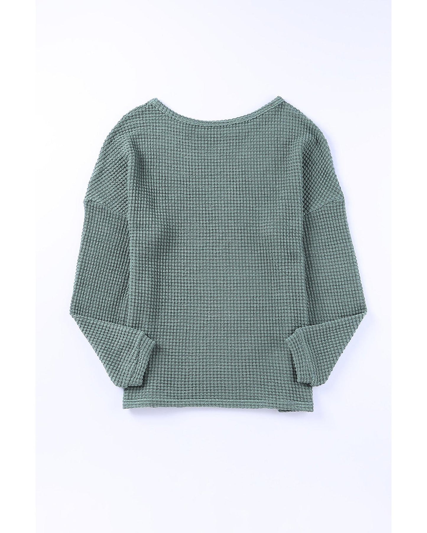 AZURA EXCHANGE Waffle Knit Long Sleeve Top