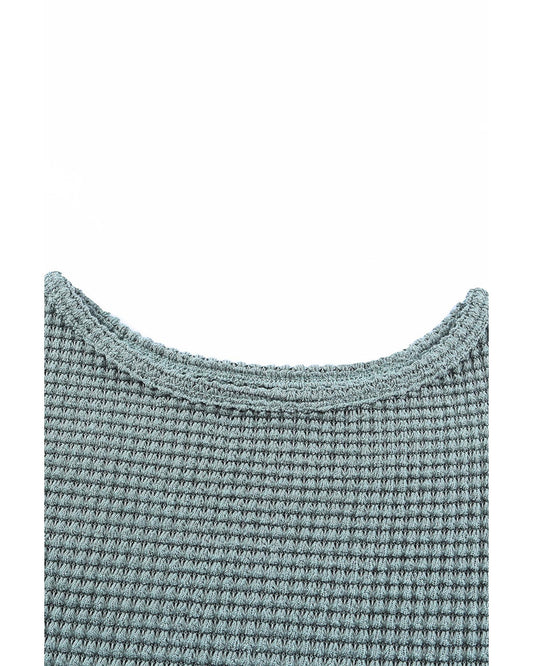 AZURA EXCHANGE Waffle Knit Long Sleeve Top