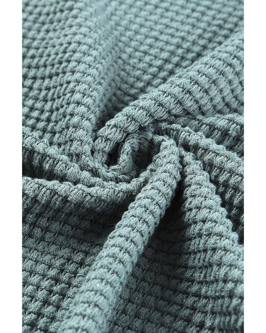 AZURA EXCHANGE Waffle Knit Long Sleeve Top