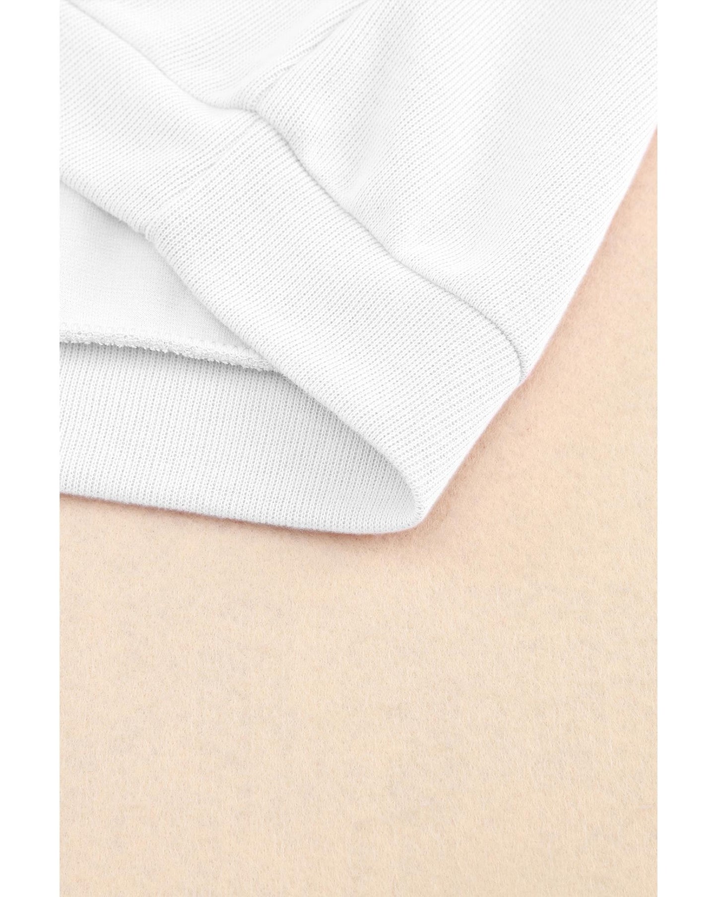 White Knitted V Neck Buttoned Cuffs Sweater