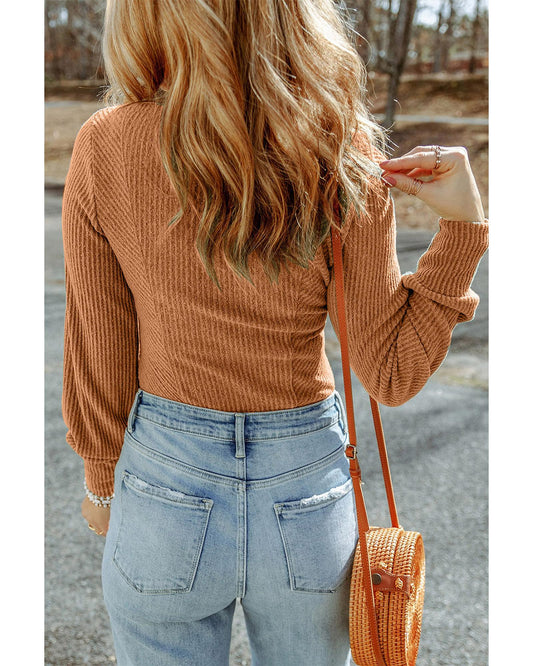 AZURA EXCHANGE U-Neck Textured Top