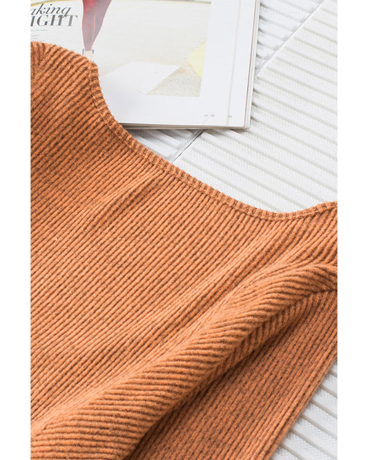 AZURA EXCHANGE U-Neck Textured Top