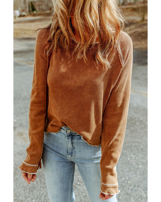 AZURA EXCHANGE Textured Long Sleeve Top