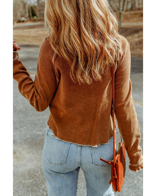 AZURA EXCHANGE Textured Long Sleeve Top