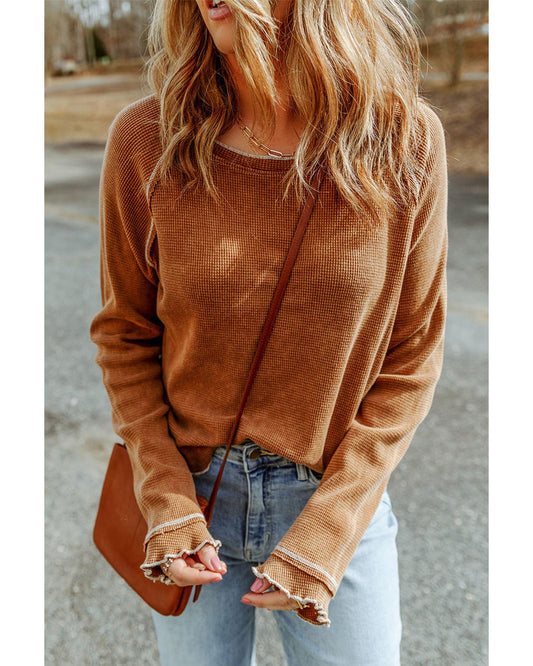AZURA EXCHANGE Textured Long Sleeve Top