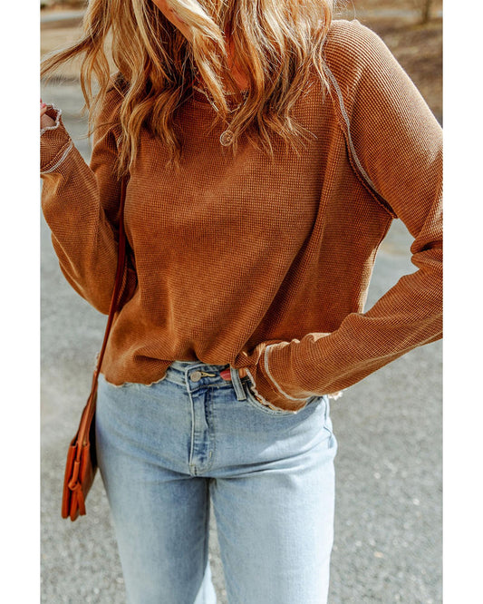 AZURA EXCHANGE Textured Long Sleeve Top