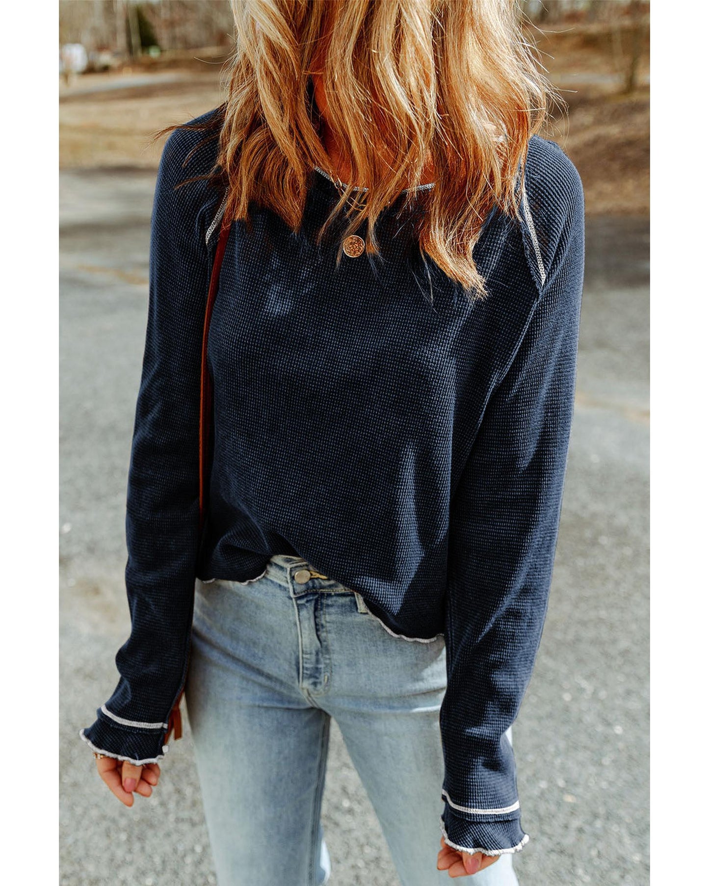 AZURA EXCHANGE Textured Long Sleeve Top