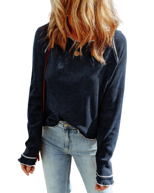 AZURA EXCHANGE Textured Long Sleeve Top