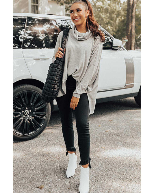 Cowl Neck Shift Tunic Top
