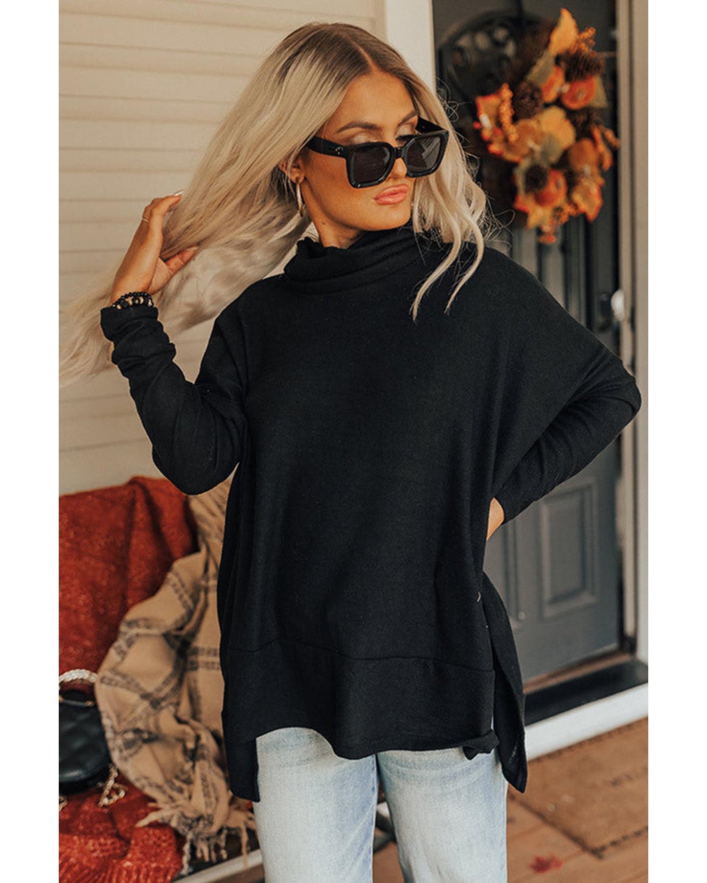 Cowl Neck Shift Tunic Top