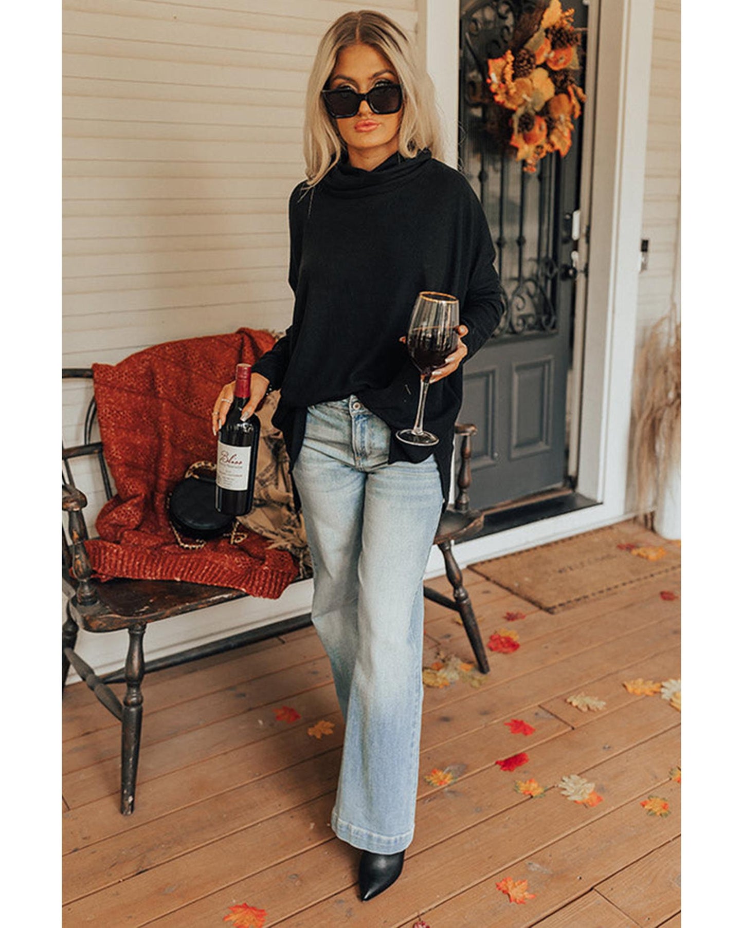 Cowl Neck Shift Tunic Top
