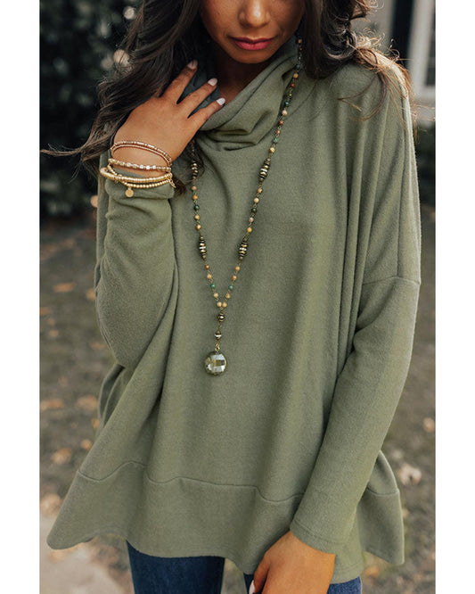 Cowl Neck Shift Tunic Top