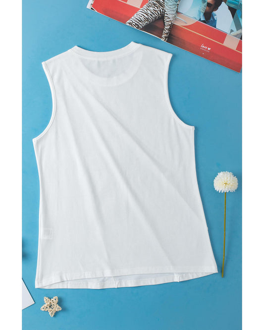 AZURA EXCHANGE Crew Neck Pleated Tank Top