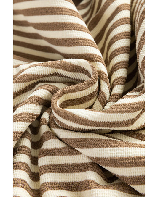 Loose Drop Shoulder Long Sleeve Stripe Top
