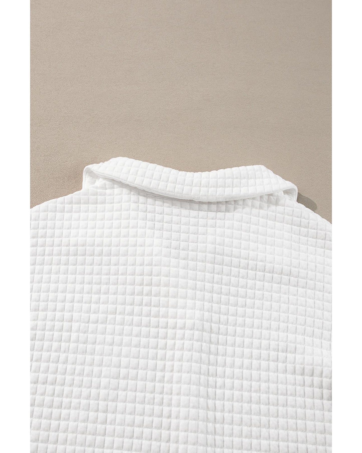 White Quilted Long-Sleeve Top