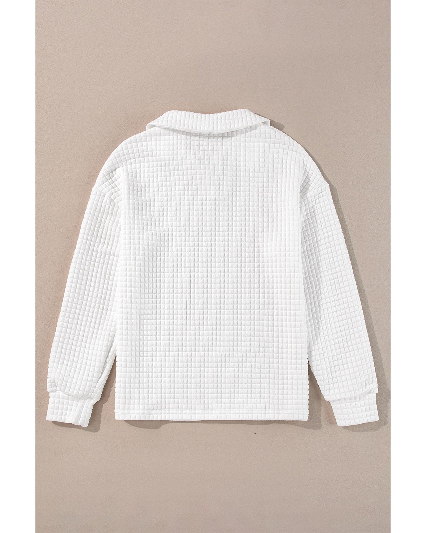 White Quilted Long-Sleeve Top