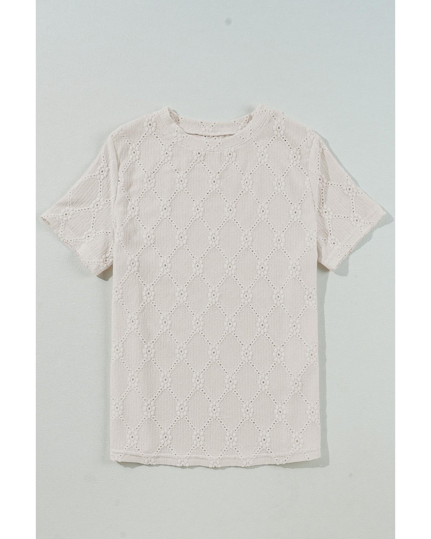 Geometric Embroidered Slim Fit O Neck Shirt