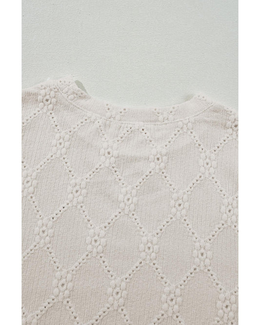 Geometric Embroidered Slim Fit O Neck Shirt